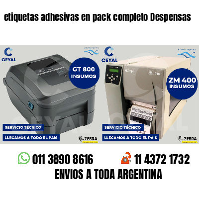 etiquetas adhesivas en pack completo Despensas