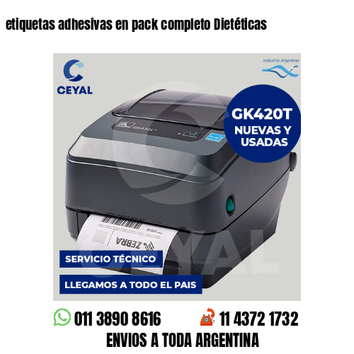 etiquetas adhesivas en pack completo Dietéticas