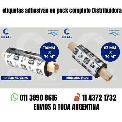 etiquetas adhesivas en pack completo Distribuidoras