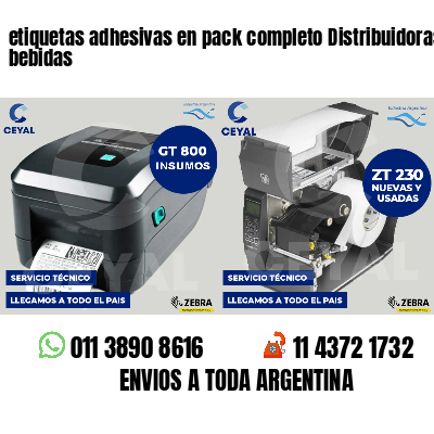 etiquetas adhesivas en pack completo Distribuidoras de bebidas