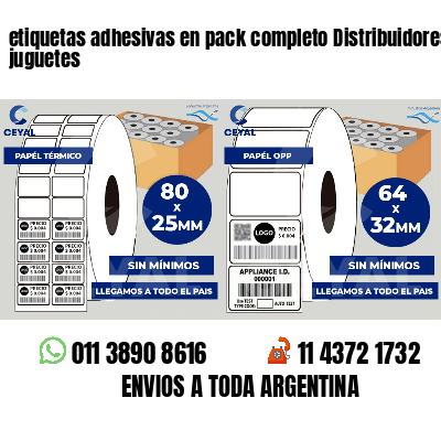 etiquetas adhesivas en pack completo Distribuidores de juguetes
