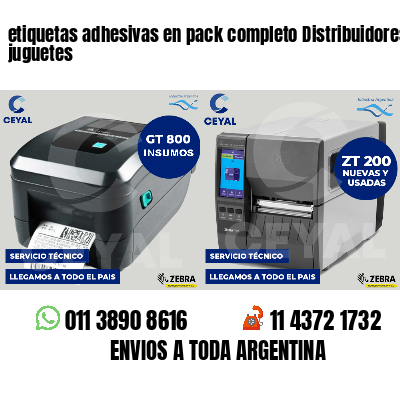 etiquetas adhesivas en pack completo Distribuidores de juguetes