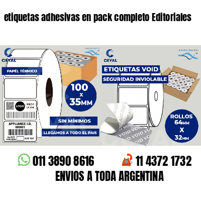 etiquetas adhesivas en pack completo Editoriales