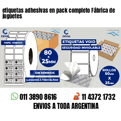 etiquetas adhesivas en pack completo Fábrica de juguetes