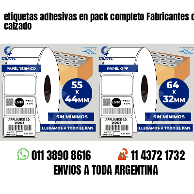 etiquetas adhesivas en pack completo Fabricantes de calzado