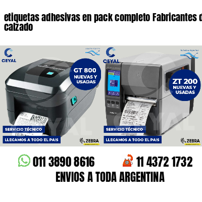etiquetas adhesivas en pack completo Fabricantes de calzado