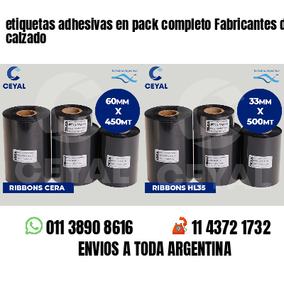 etiquetas adhesivas en pack completo Fabricantes de calzado