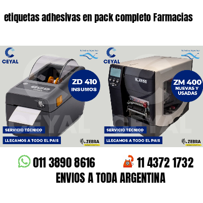 etiquetas adhesivas en pack completo Farmacias