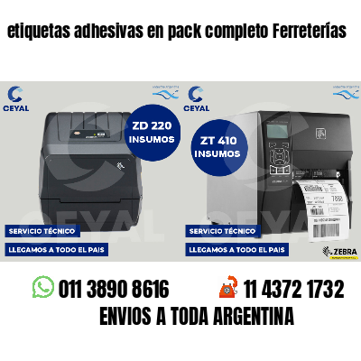 etiquetas adhesivas en pack completo Ferreterías