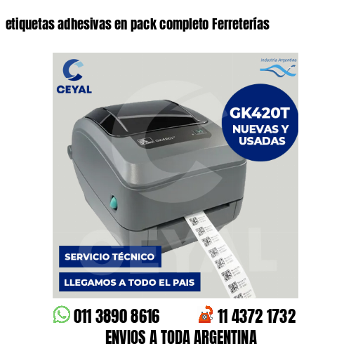 etiquetas adhesivas en pack completo Ferreterías