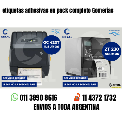 etiquetas adhesivas en pack completo Gomerías
