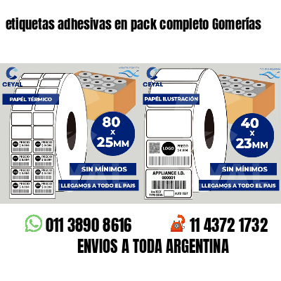 etiquetas adhesivas en pack completo Gomerías