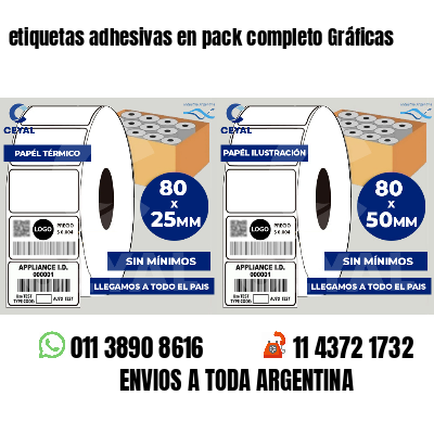 etiquetas adhesivas en pack completo Gráficas