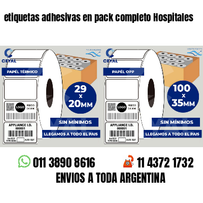 etiquetas adhesivas en pack completo Hospitales