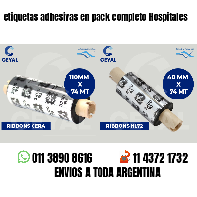 etiquetas adhesivas en pack completo Hospitales