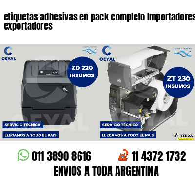 etiquetas adhesivas en pack completo Importadores y exportadores
