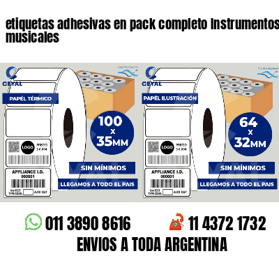 etiquetas adhesivas en pack completo Instrumentos musicales