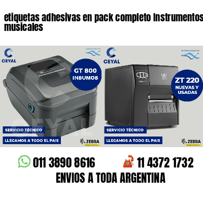 etiquetas adhesivas en pack completo Instrumentos musicales