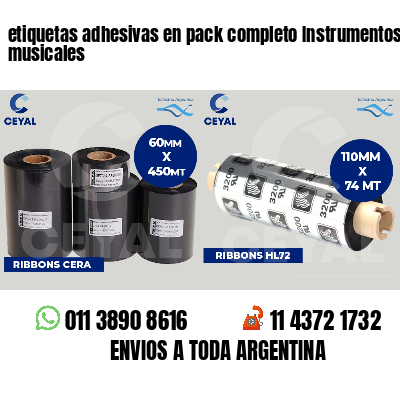 etiquetas adhesivas en pack completo Instrumentos musicales