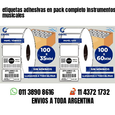 etiquetas adhesivas en pack completo Instrumentos musicales