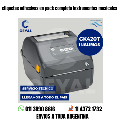 etiquetas adhesivas en pack completo Instrumentos musicales