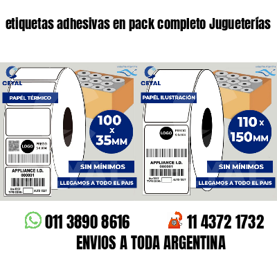 etiquetas adhesivas en pack completo Jugueterías