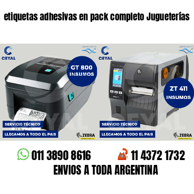 etiquetas adhesivas en pack completo Jugueterías