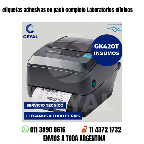 etiquetas adhesivas en pack completo Laboratorios clínicos