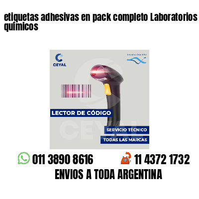 etiquetas adhesivas en pack completo Laboratorios químicos