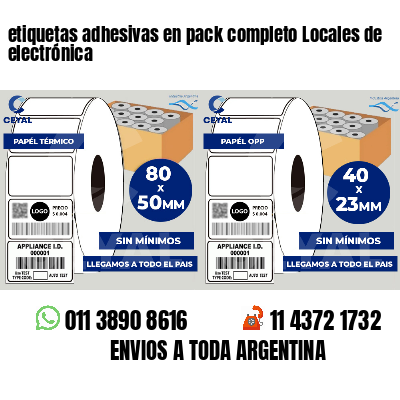 etiquetas adhesivas en pack completo Locales de electrónica