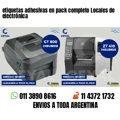 etiquetas adhesivas en pack completo Locales de electrónica