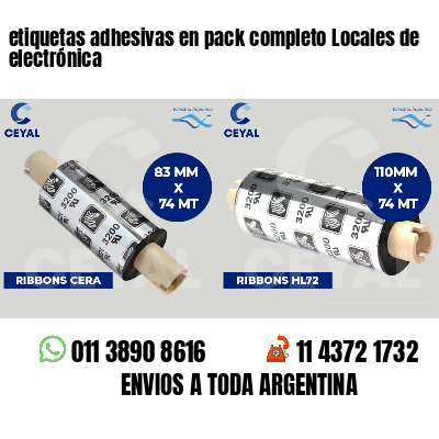 etiquetas adhesivas en pack completo Locales de electrónica