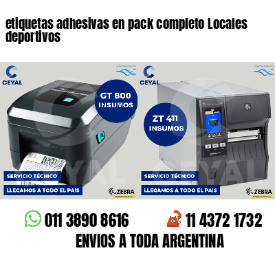 etiquetas adhesivas en pack completo Locales deportivos