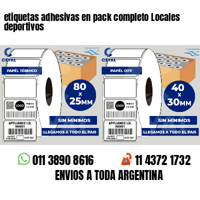 etiquetas adhesivas en pack completo Locales deportivos