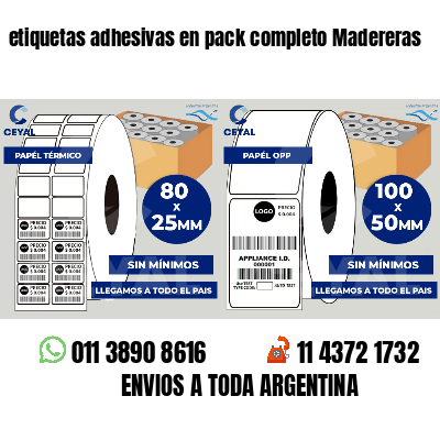 etiquetas adhesivas en pack completo Madereras