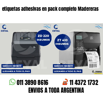 etiquetas adhesivas en pack completo Madereras