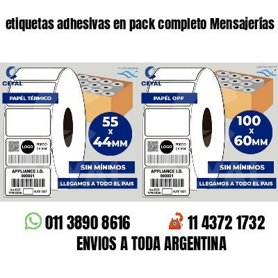 etiquetas adhesivas en pack completo Mensajerías