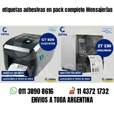 etiquetas adhesivas en pack completo Mensajerías