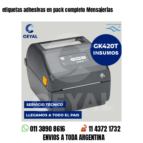 etiquetas adhesivas en pack completo Mensajerías