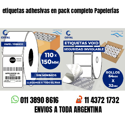 etiquetas adhesivas en pack completo Papelerías