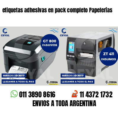 etiquetas adhesivas en pack completo Papelerías