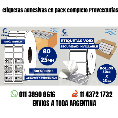 etiquetas adhesivas en pack completo Proveedurías
