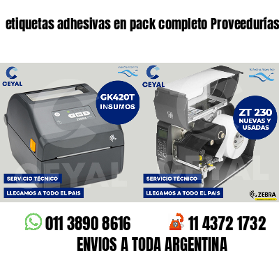 etiquetas adhesivas en pack completo Proveedurías