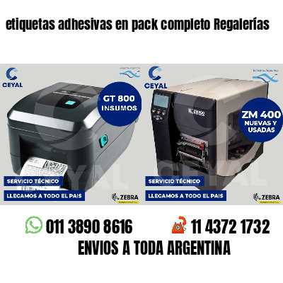 etiquetas adhesivas en pack completo Regalerías