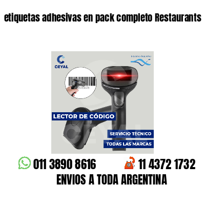 etiquetas adhesivas en pack completo Restaurants