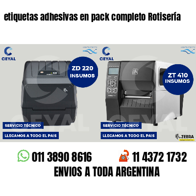 etiquetas adhesivas en pack completo Rotisería