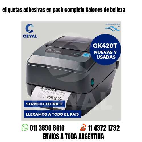etiquetas adhesivas en pack completo Salones de belleza