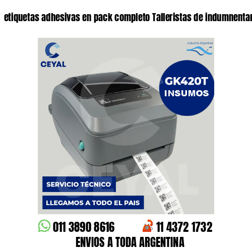 etiquetas adhesivas en pack completo Talleristas de indumnentaria