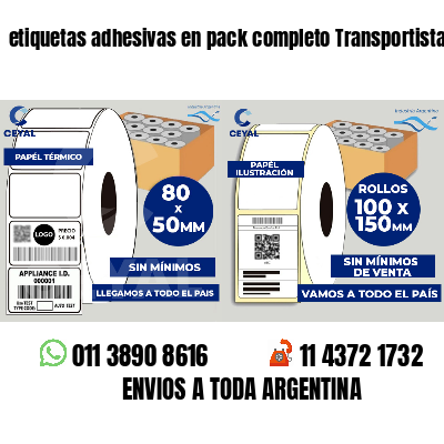 etiquetas adhesivas en pack completo Transportistas