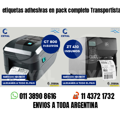 etiquetas adhesivas en pack completo Transportistas